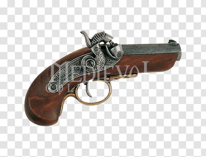 Derringer Flintlock Firearm Pistol Weapon - Abraham Lincoln Transparent PNG