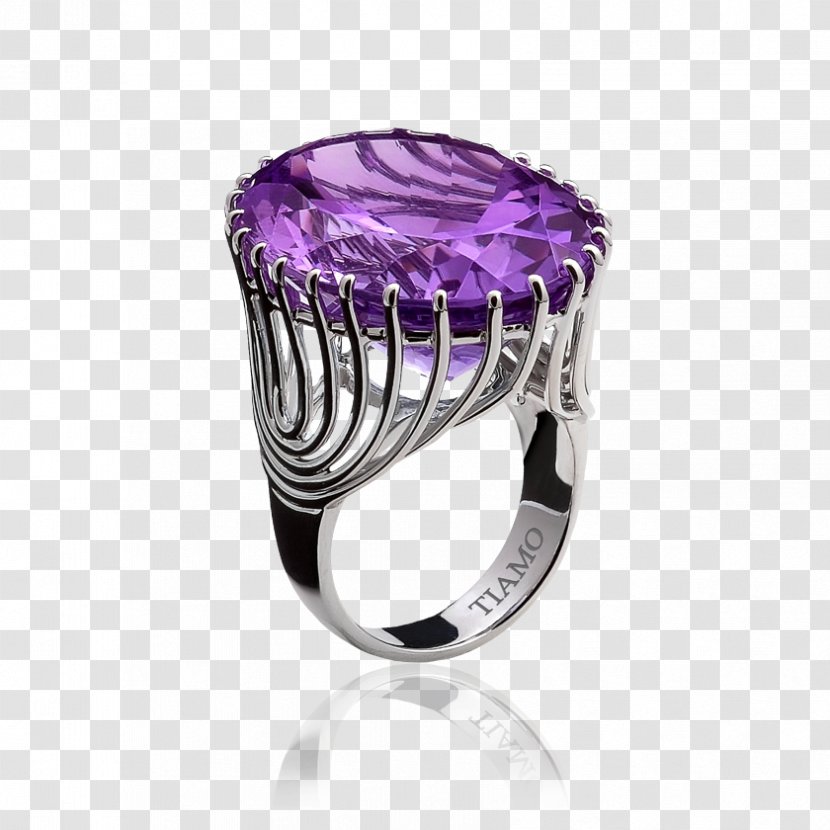 Amethyst Ring Platinum Gold Brilliant - Fashion Accessory Transparent PNG