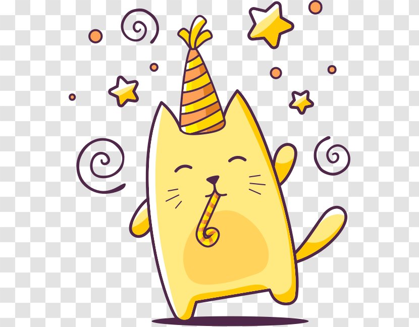 Cat Drawing Birthday - Greeting Note Cards Transparent PNG