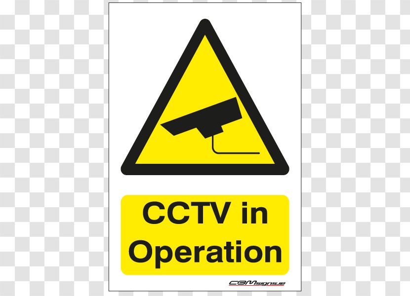 Closed-circuit Television Signage Safety Warning Sign - Yellow - Outdoor Advertising Panels Transparent PNG