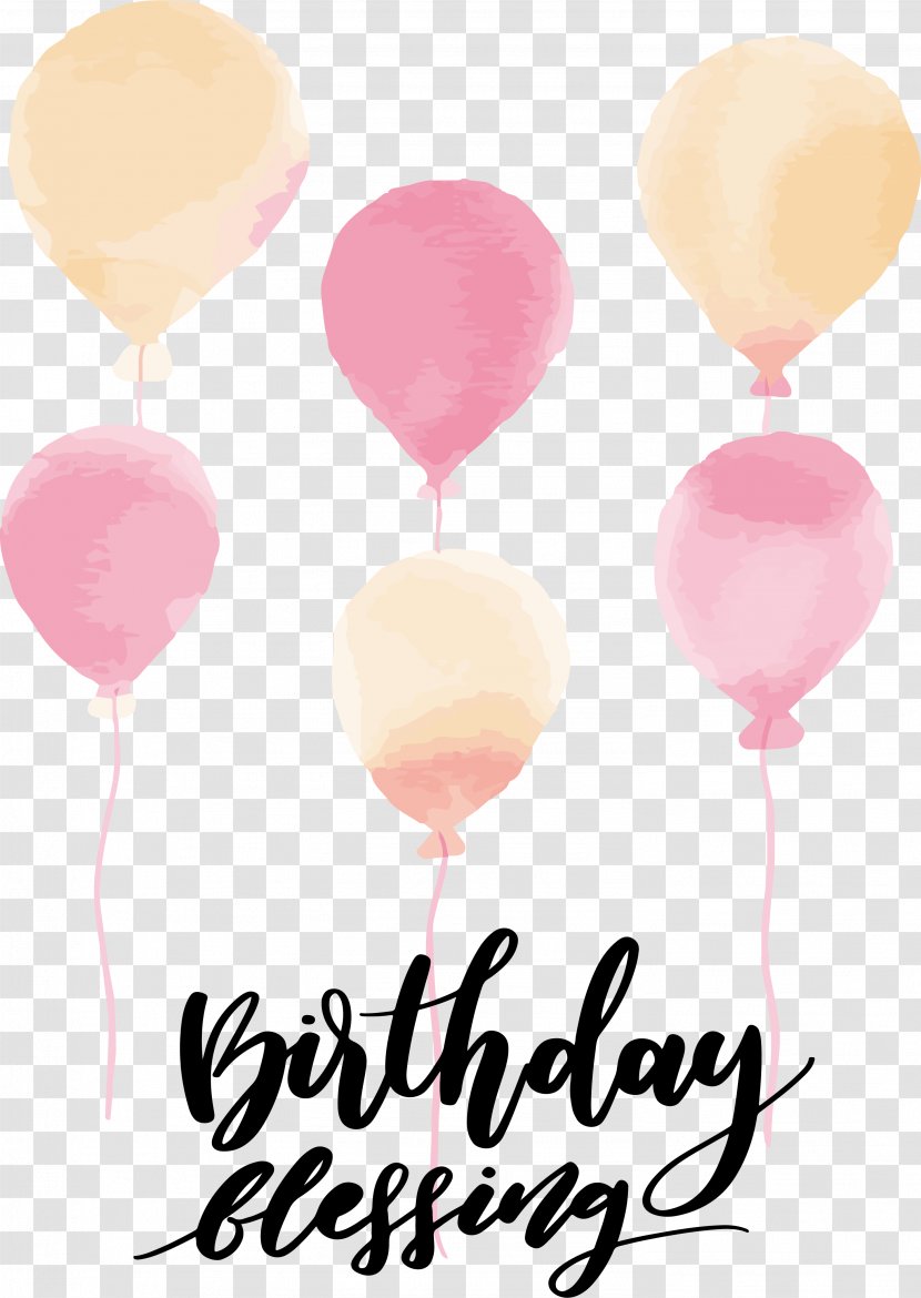 Watercolor Painting Balloon Computer File - Pink - Balloons Transparent PNG