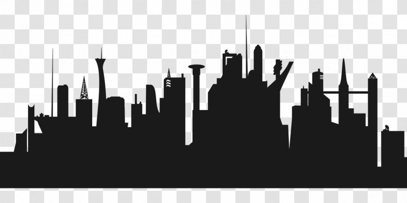 Clip Art Cities: Skylines Image Vector Graphics Illustration - Monochrome - Logo Transparent PNG