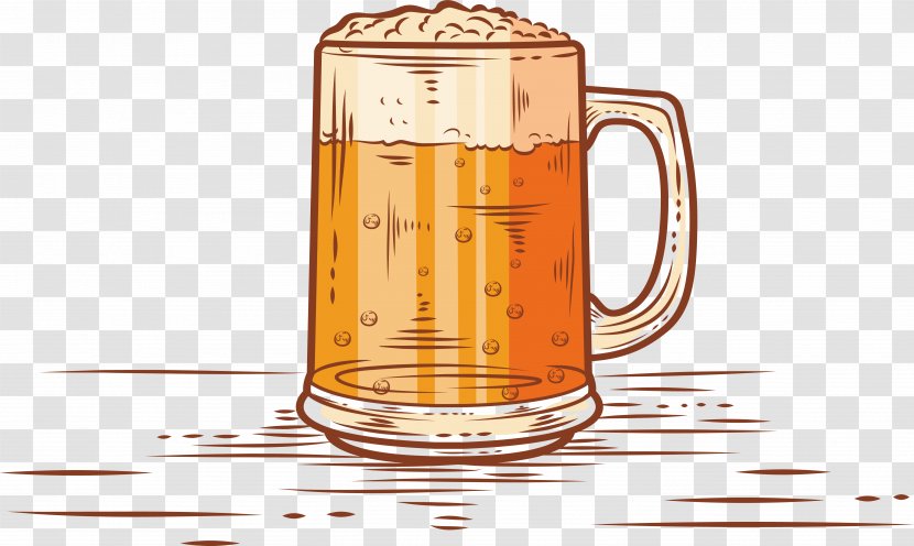 Ice Beer Oktoberfest FOOM Drink - Kettle - Hand Drawn Effervescent Glass Transparent PNG