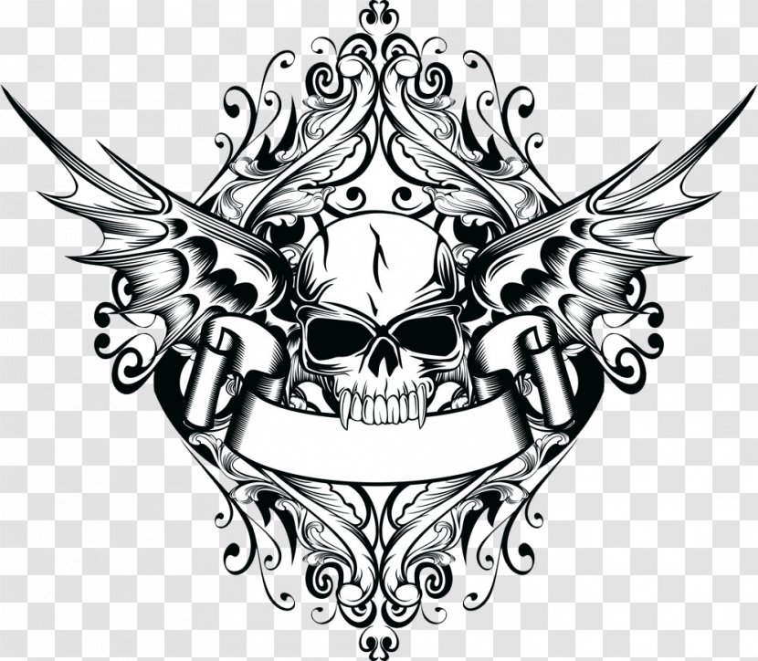 Wall Decal Sticker Skull - Royalty Free - Tattoo Transparent PNG