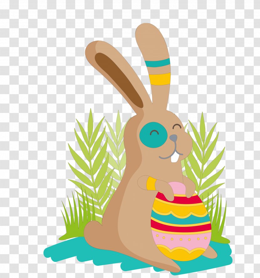 Easter Bunny Hare Clip Art - Hand-painted Rabbit Transparent PNG