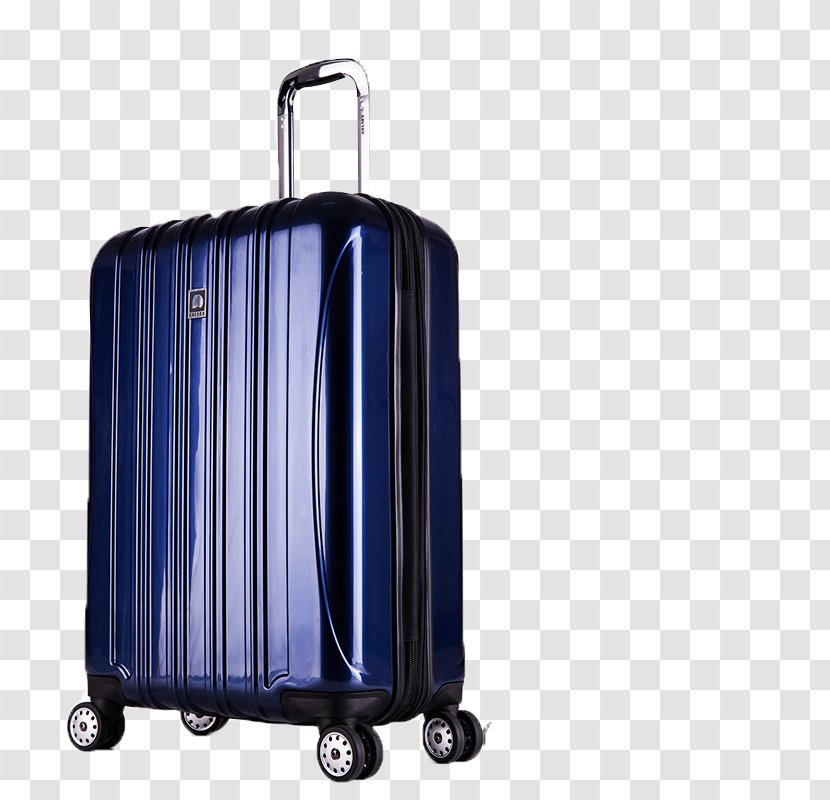 Baggage Delsey Trolley Suitcase - Blue - French Brand Brown Transparent PNG