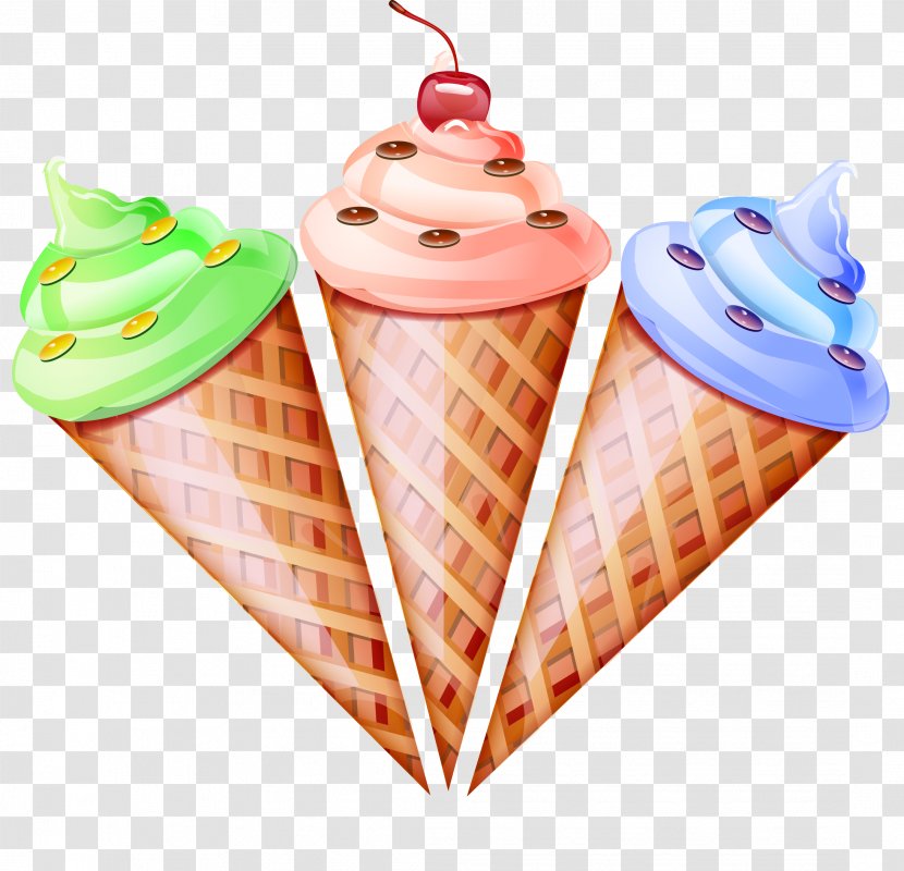 Ice Cream Cone Waffle Snow - Food Truck - Vector Transparent PNG