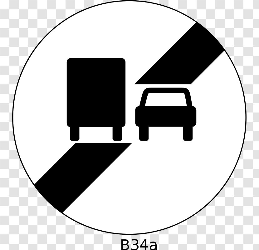 Panneau De Signalisation Fin D'interdiction En France Traffic Sign Code Vehicle Overtaking - Truck - Road Transparent PNG