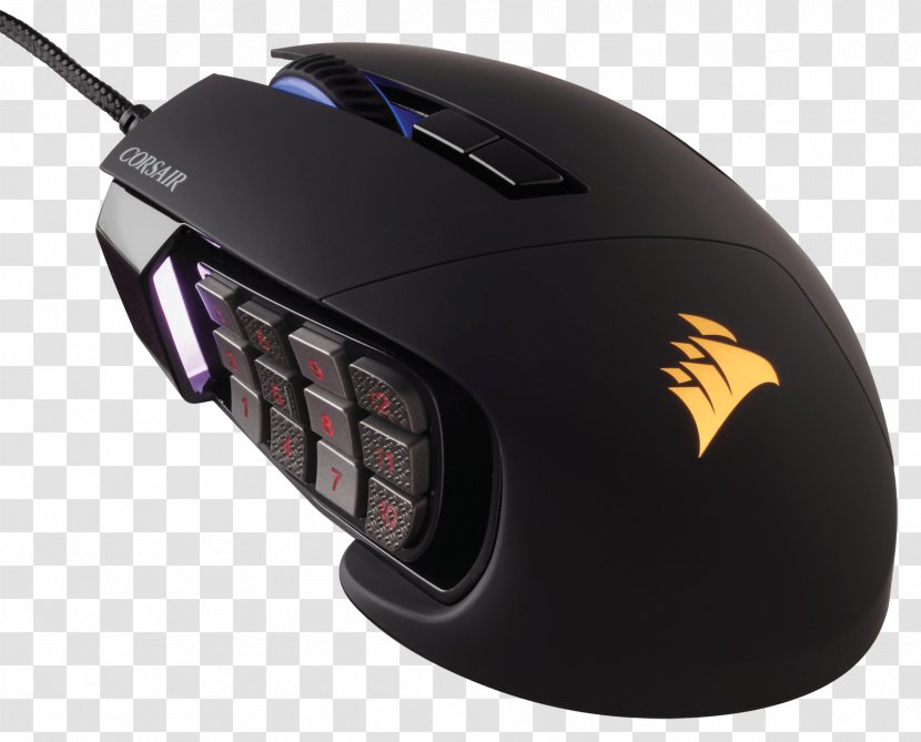 Corsair Scimitar PRO RGB Computer Mouse Gaming SCIMITAR MOBA/MMO Dots Per Inch Color Model - Rgb Transparent PNG