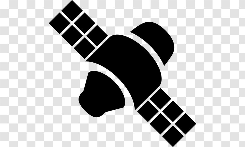 Communications Satellite Clip Art - Black And White - Computer Transparent PNG