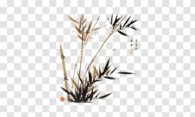 Bamboo Chinese Painting Ink Wash Watercolor - Landscape - Picture Material Transparent PNG