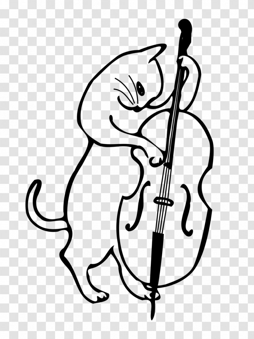 Cat Double Bass Musical Instruments Jazz - Tree Transparent PNG