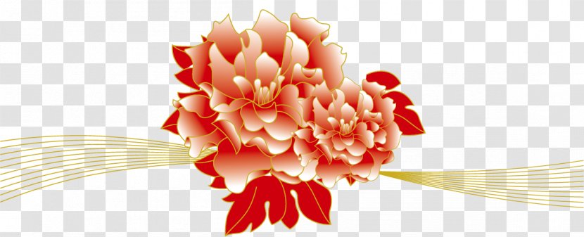 Moutan Peony - Vector Hand-painted Transparent PNG