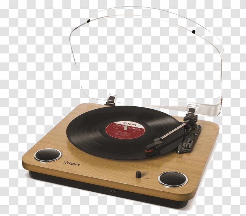 Phonograph Record ION Audio Max LP Direct-drive Turntable Belt-drive - Loudspeaker - USB Transparent PNG