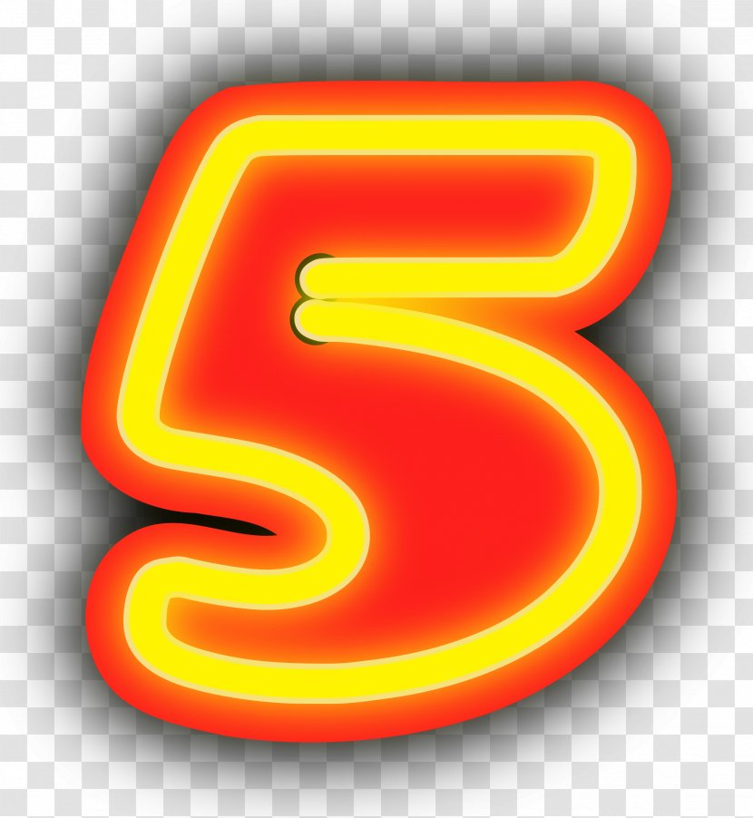 Number Numeral System Neon - 5 Transparent PNG