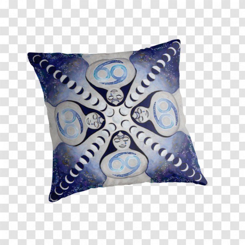 Throw Pillows Cushion Cobalt Blue - Pillow - Cancer Astrology Transparent PNG