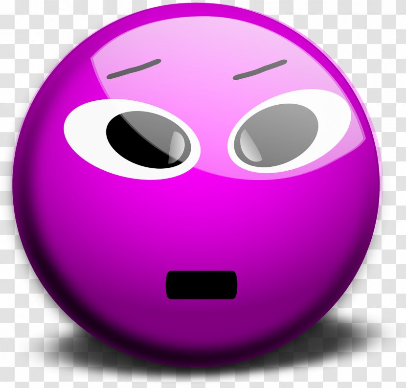 Smiley Emoticon Clip Art - Lilac - Angry Emoji Transparent PNG