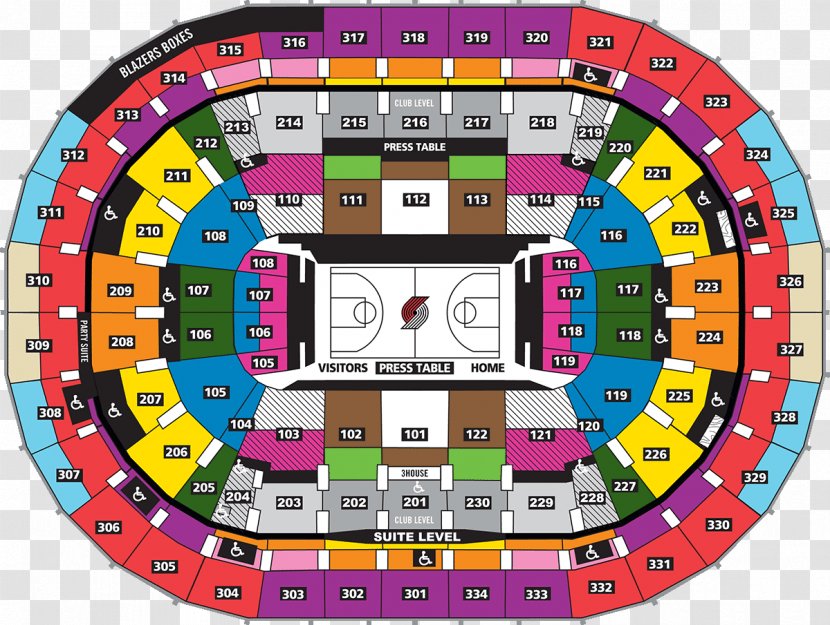 Moda Center Portland Trail Blazers Rose Quarter NBA Seating Assignment - Season Ticket - Caption Box Transparent PNG
