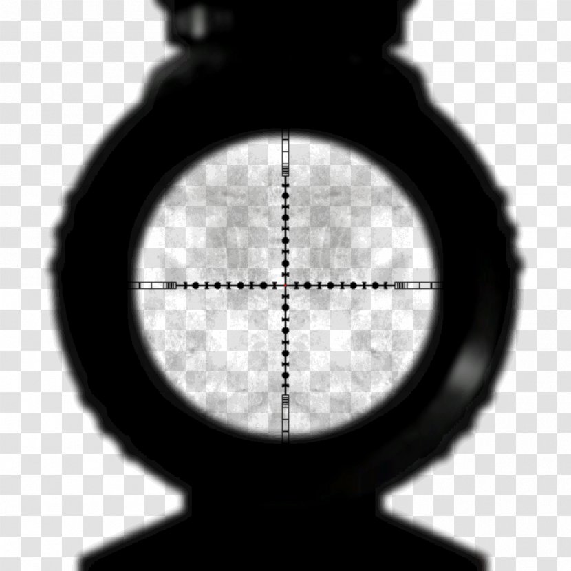 Reticle Sniper Telescopic Sight - Black And White - Scopes Transparent PNG