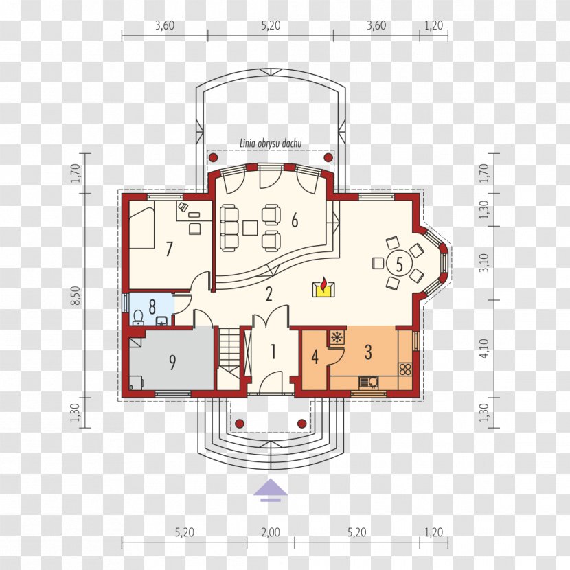 Floor Plan House Building Square Meter - Diagram Transparent PNG