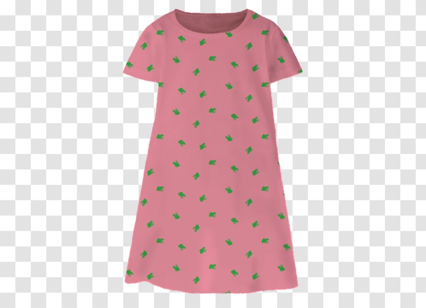 Polka Dot Pink M Sleeve Dress Neck Transparent PNG