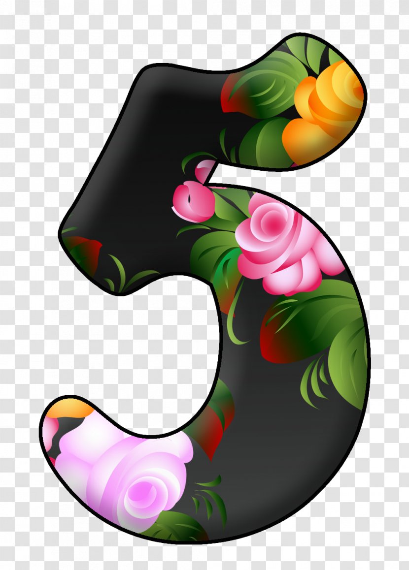 Flower Letter Number Clip Art - Numerical Digit Transparent PNG