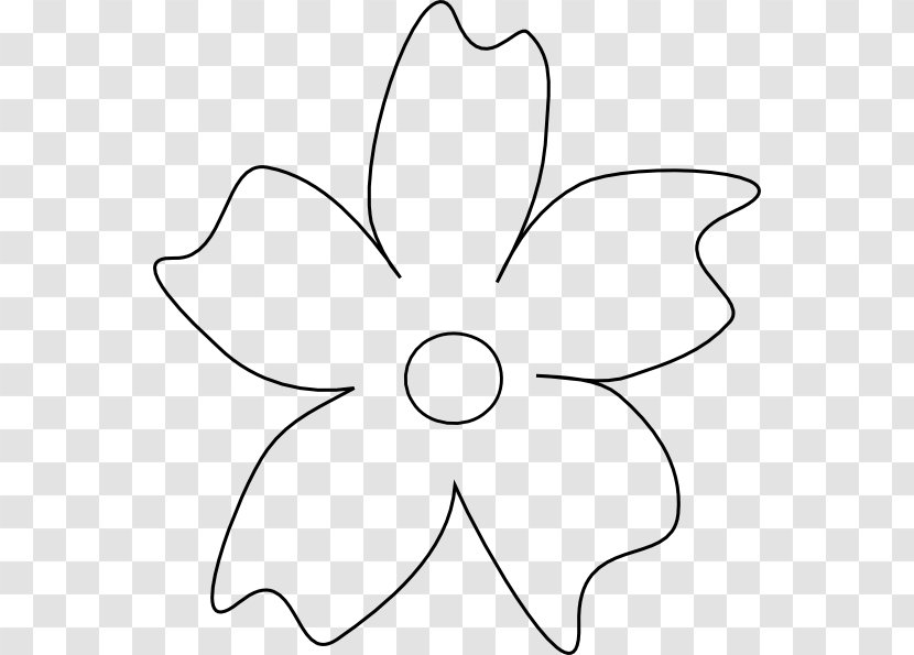 White Petal Black Clip Art - Leaf - Flower Stencil Transparent PNG