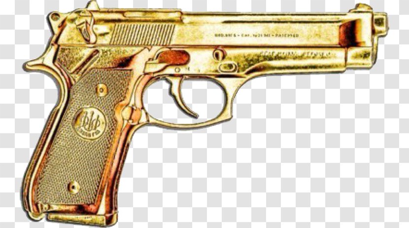 Firearm Gold Gun Weapon Pistol - Bullet Transparent PNG