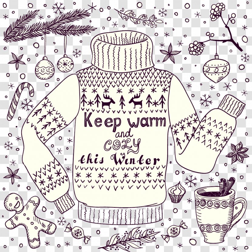 Christmas Drawing Illustration - Art - Sweater Vector Warm Winter Clothes Transparent PNG
