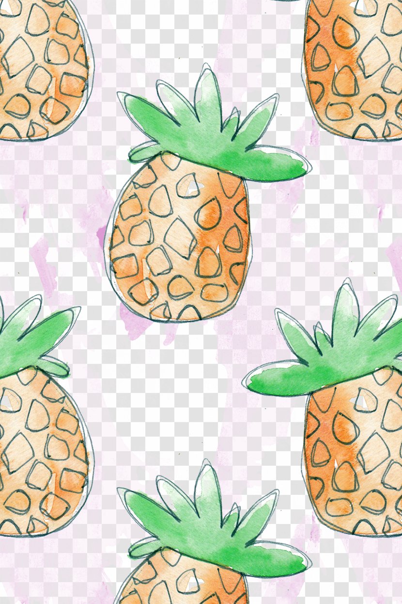 Pineapple Fruit Auglis Pattern - Flowering Plant - Hand Background Transparent PNG