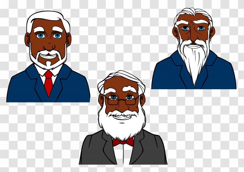 Beard Cartoon Royalty-free Clip Art - Vector Business People (grandfather) Transparent PNG
