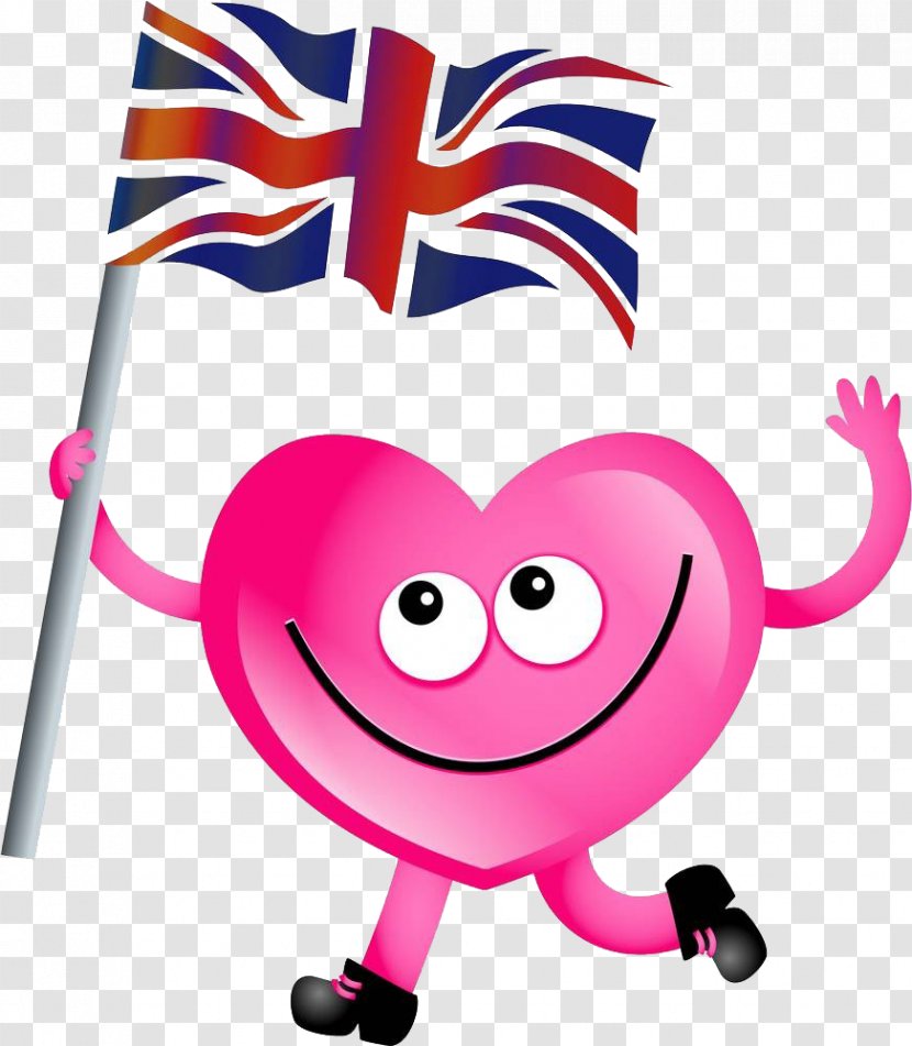 Cartoon Royalty-free Heart Stock Photography - With The Flag Running Transparent PNG