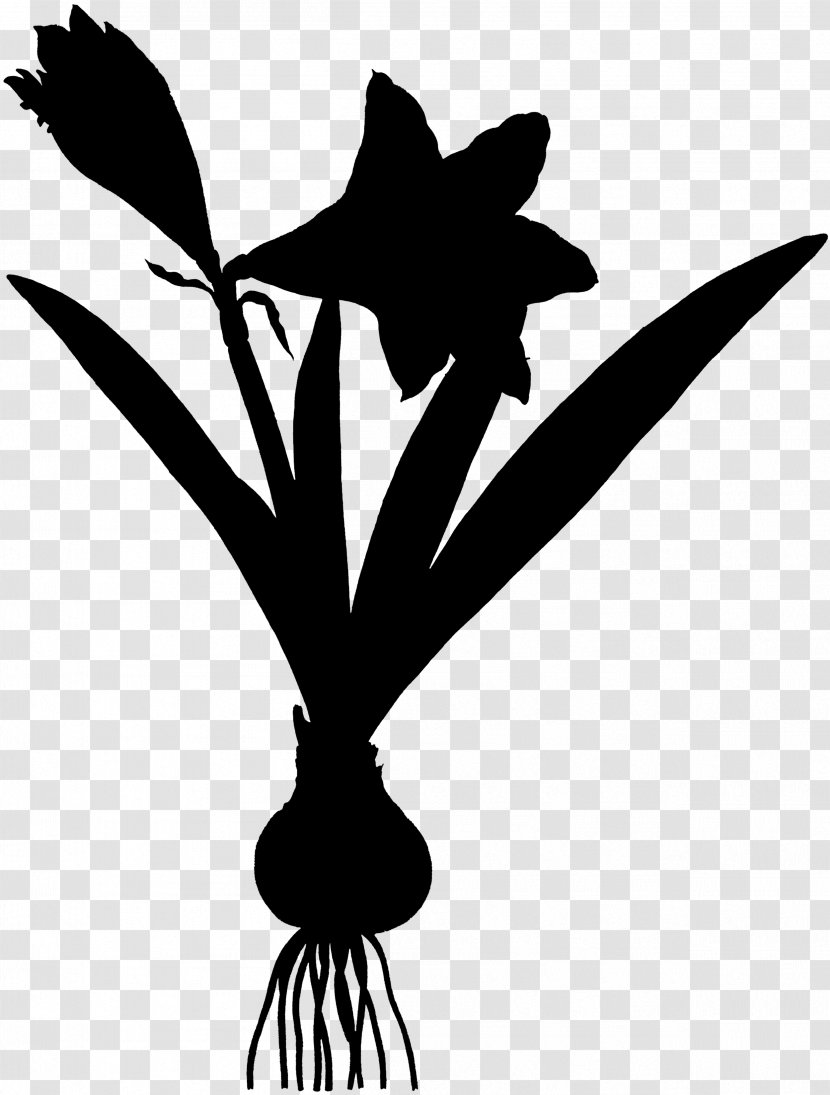 Clip Art Flower Plant Stem Leaf Silhouette - Flowering - Blackandwhite Transparent PNG