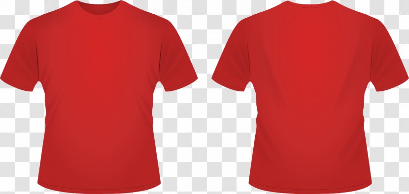 T-shirt Crew Neck Neckline Clothing - Red Template Cliparts Transparent PNG