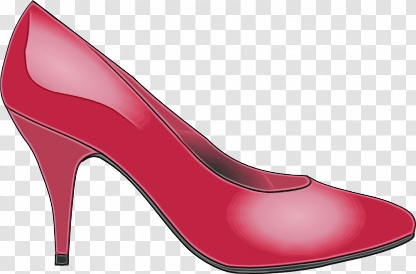 Footwear High Heels Red Basic Pump Shoe - Watercolor - Carmine Magenta Transparent PNG