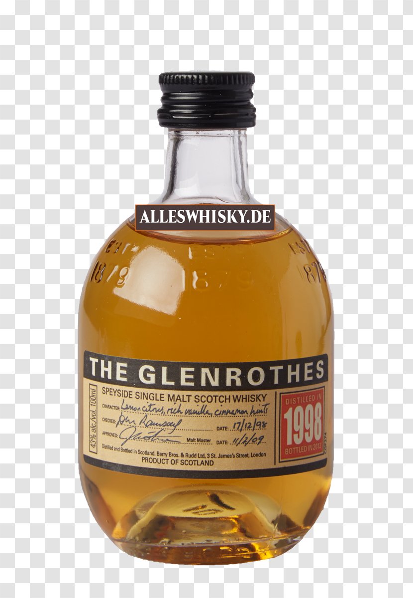 Liqueur Whiskey Glass Bottle The Glenrothes Distillery Liquid Transparent PNG