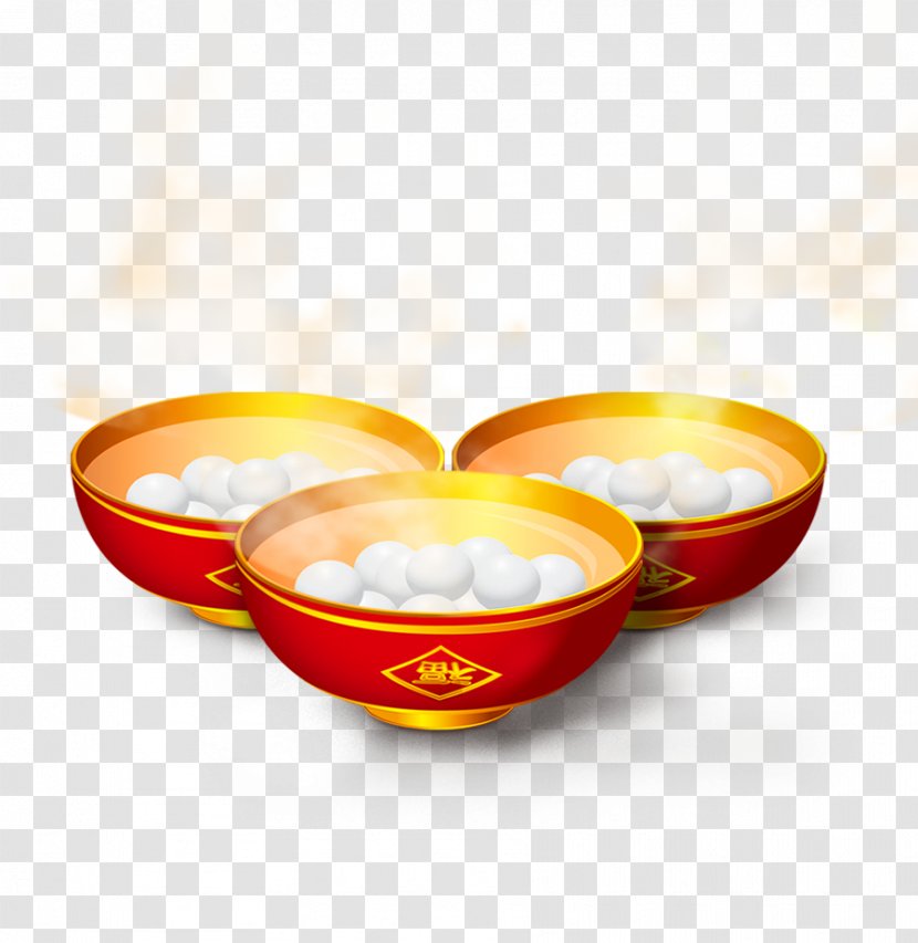 Tangyuan Chinese Cuisine Dumpling - Lantern Festival - Three Bowls Of Rice Balls Transparent PNG