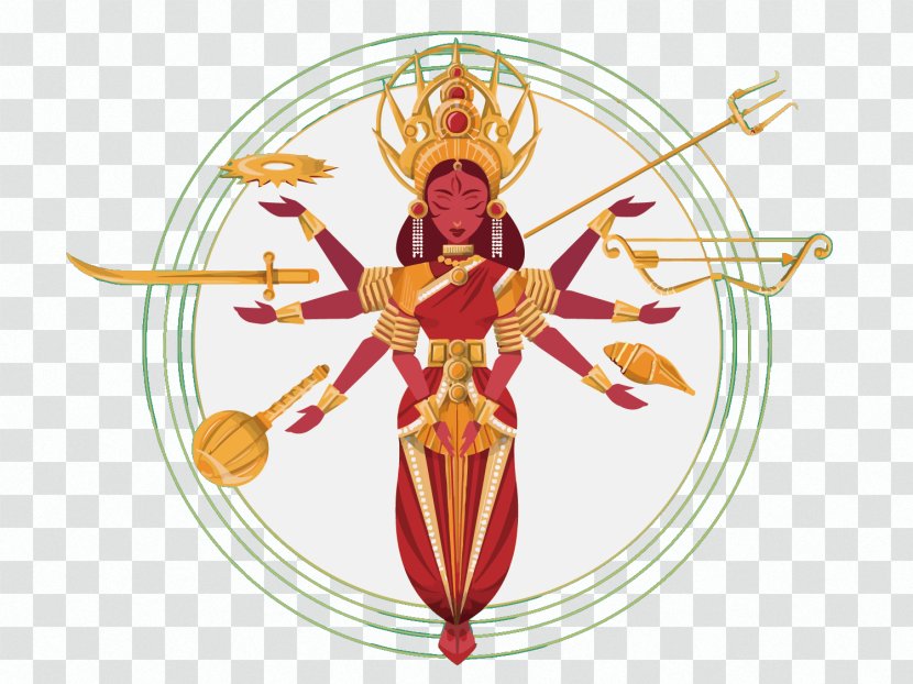 Shiva Durga Puja Kali Parvati - Tree - Vector Cartoon Ten Wins Festival Picture Transparent PNG