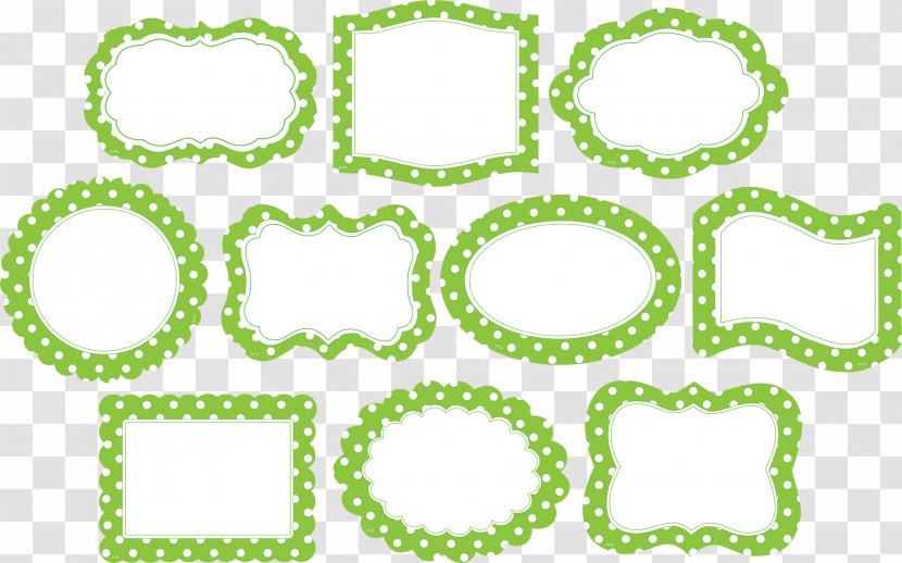 Area Polka Dot Shape Picture Frame Pattern - Lime Border Photos Transparent PNG