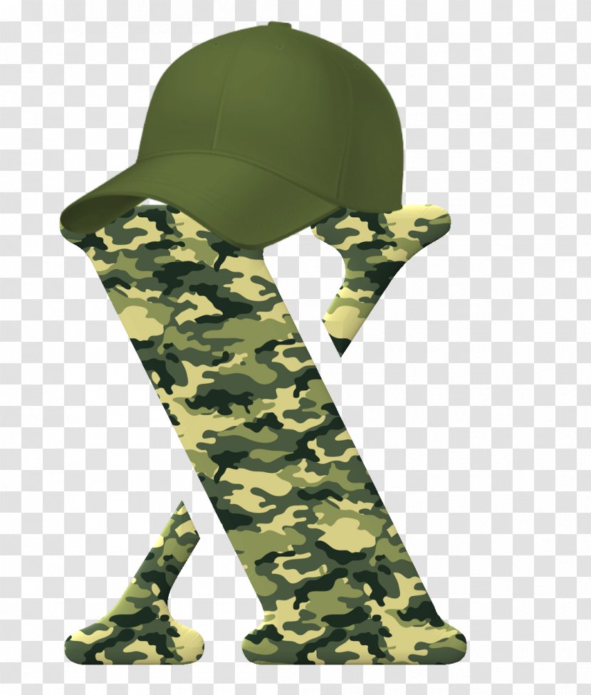 Military Camouflage Alphabet Letter - Cap Transparent PNG