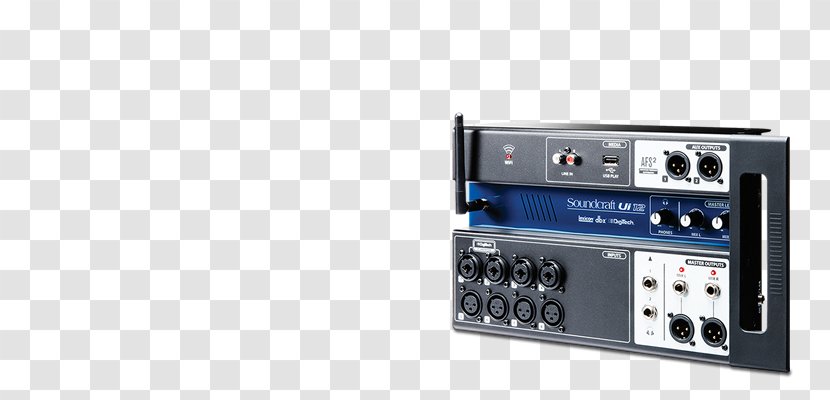 Soundcraft Ui16 Audio Mixers Digital Mixing Console Ui12 - Receiver Transparent PNG