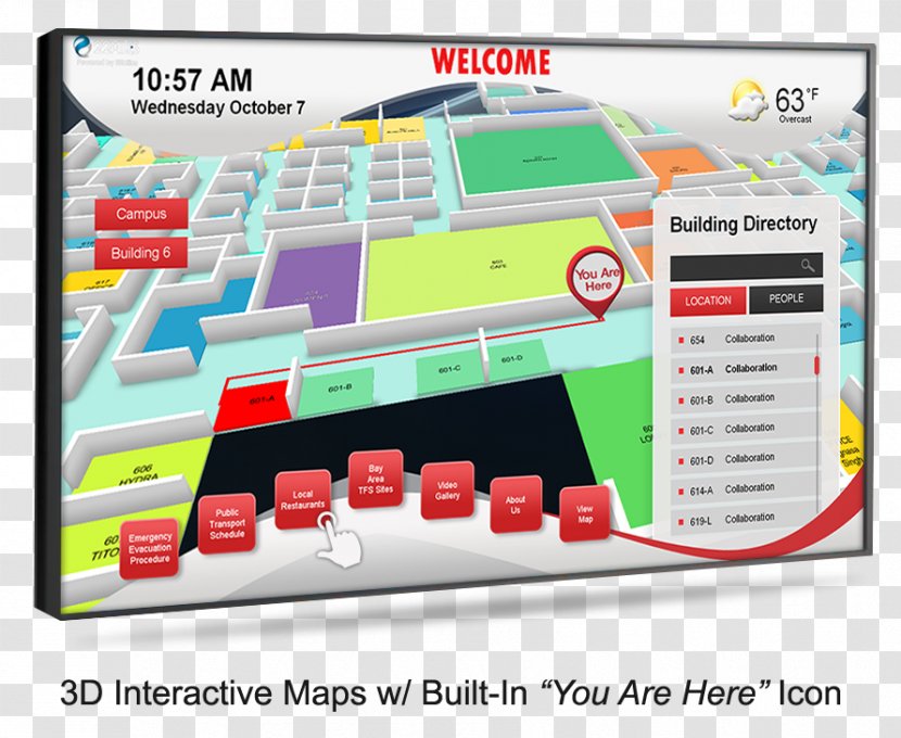 Digital Signs Shopping Centre Wayfinding Signage Map - Brand Transparent PNG