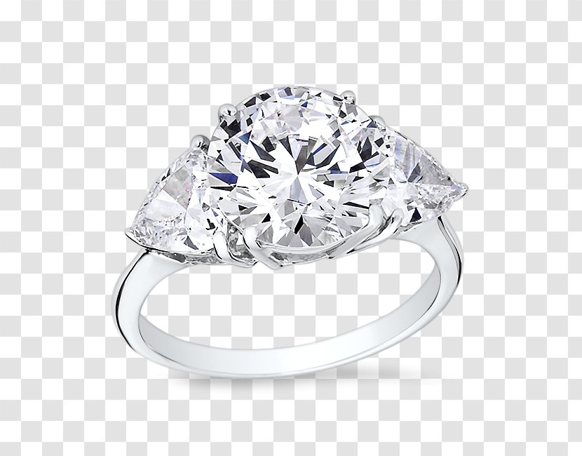 Diamond Cut Engagement Ring - Emerald - Cubic Zirconia Transparent PNG