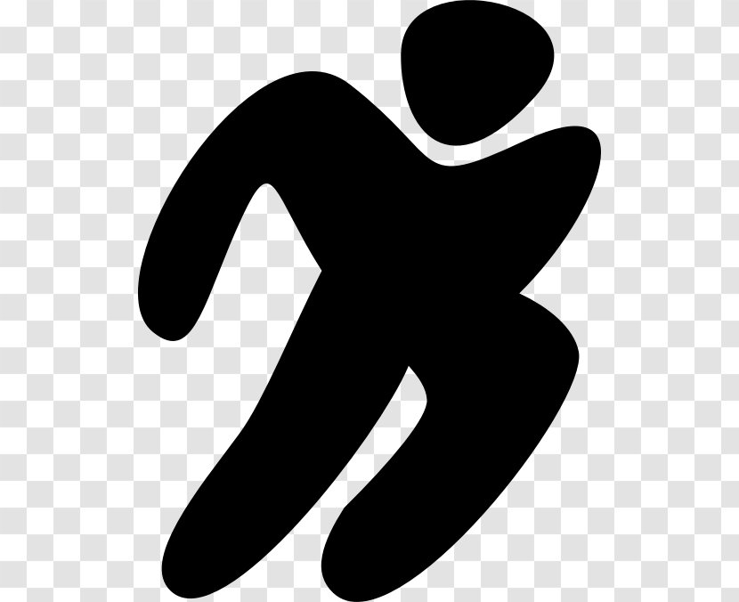 Sport Athlete Clip Art - Black And White - Jogging Transparent PNG
