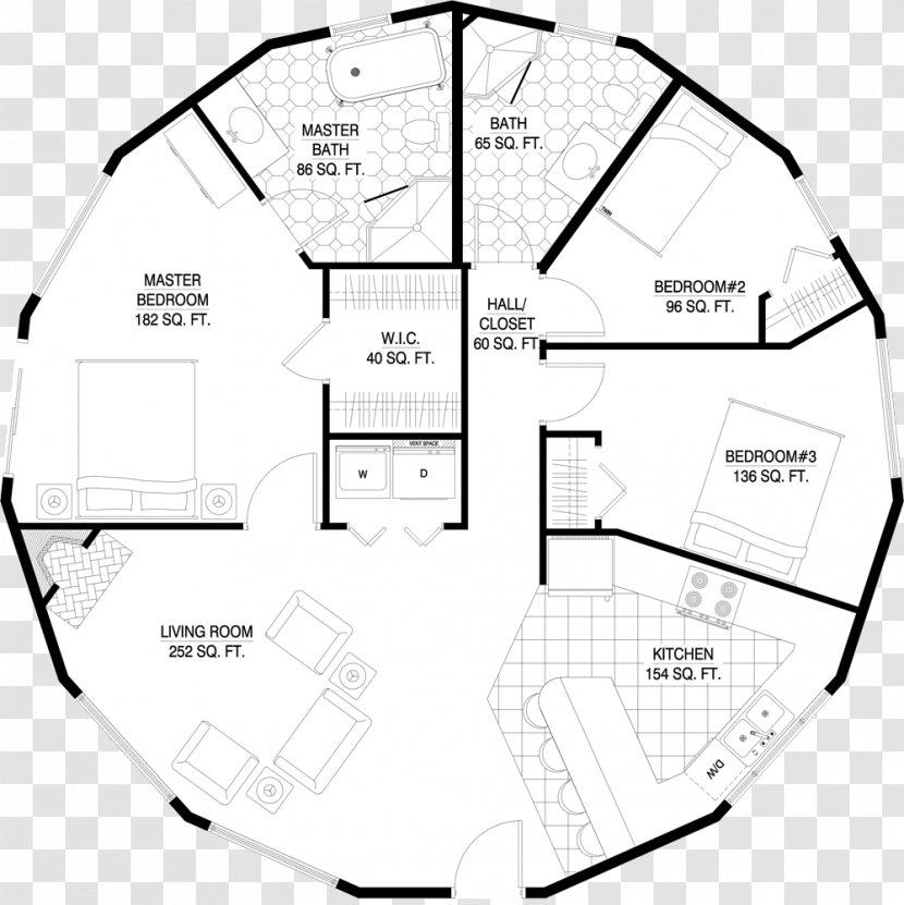 House Plan Floor Building - Black And White - Custom Transparent PNG