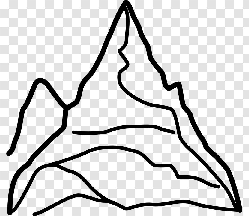 Download Black And White Clip Art - Monochrome - Mountain Transparent PNG