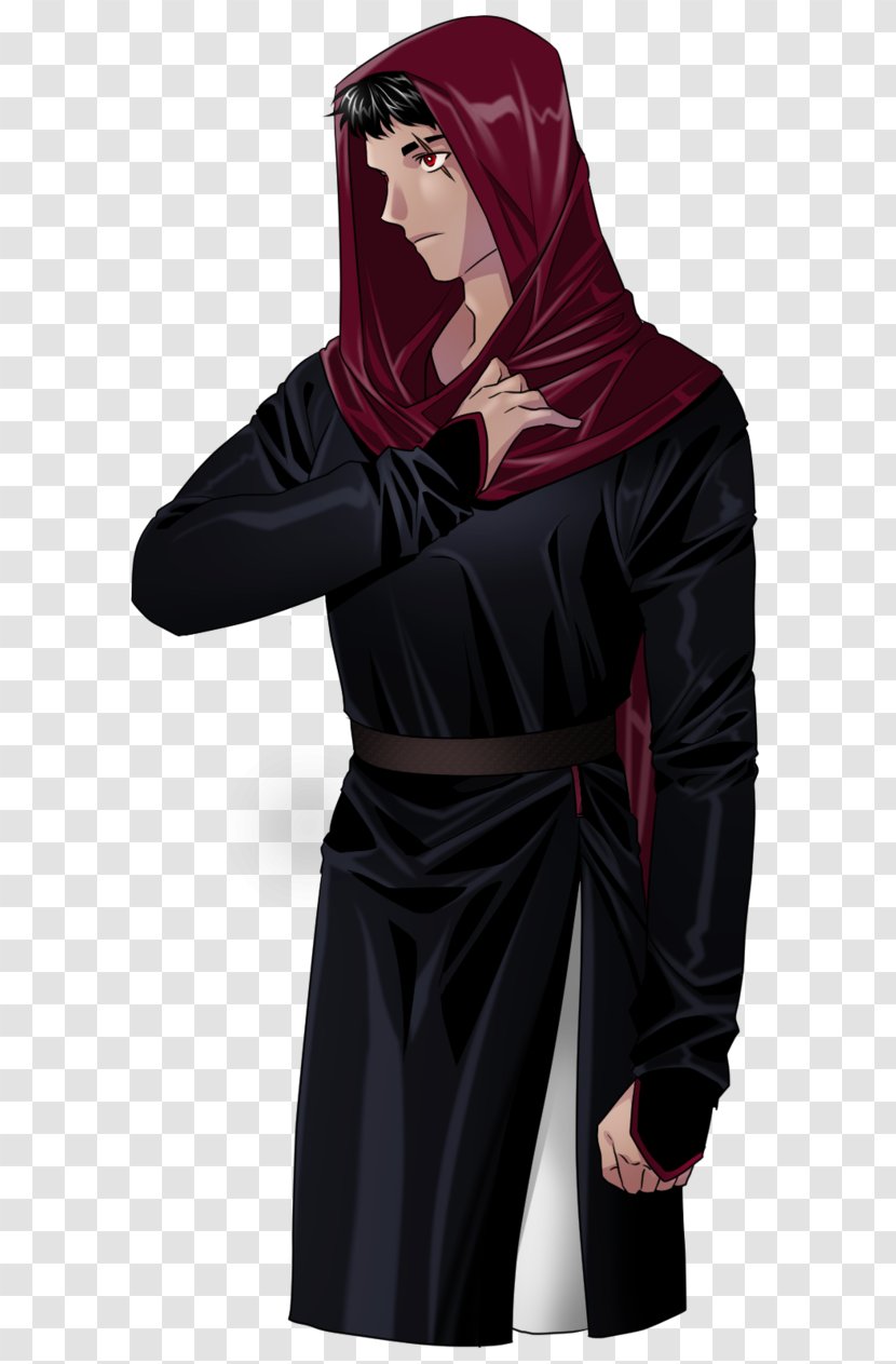 Robe Maroon Character - Half Body Transparent PNG