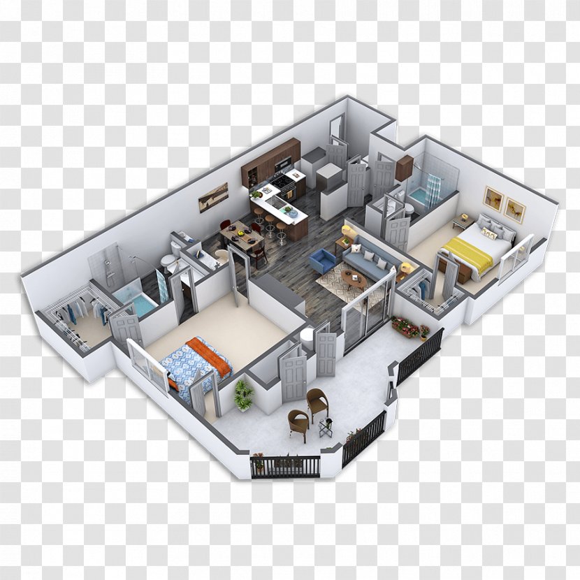 Floor Plan Fusion Apartments Renting - Residential Area - Apartment Transparent PNG