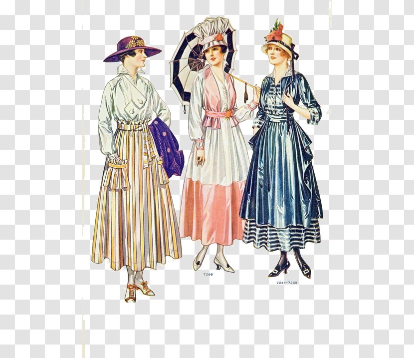 Chanel Edwardian Era 1910s In Western Fashion Illustration - Tree - Mrs. Palace Europe And America Transparent PNG