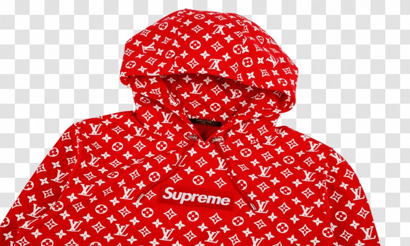 LV supreme hoodie - red